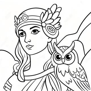 Page A Colorier Athena Avec Hibou 46744-38912