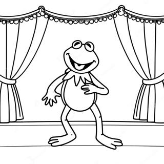 Kermit La Grenouille Chantant Sur Scene Page A Colorier 46754-38924