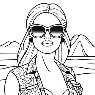 Page A Colorier Malibu Barbie Stylee Avec Des Lunettes De Soleil 46814-38967