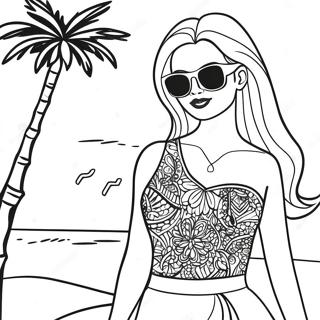 Page A Colorier Malibu Barbie Stylee Avec Des Lunettes De Soleil 46814-38968