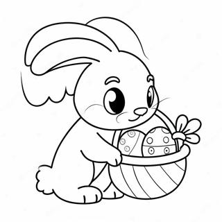 Page A Colorier Lapin Mignon Avec Panier De Paques 4682-3765