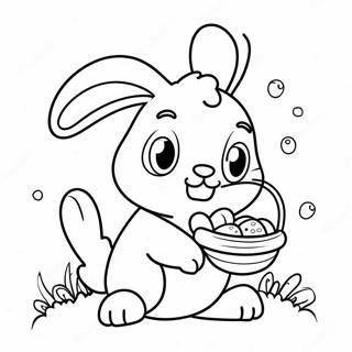 Page A Colorier Lapin Mignon Avec Panier De Paques 4682-3767