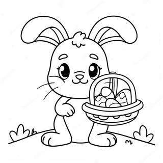 Page A Colorier Lapin Mignon Avec Panier De Paques 4682-3768