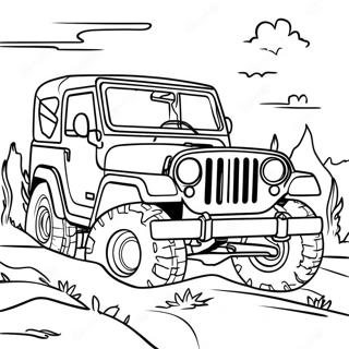 Page A Colorier Daventure En Jeep Tout Terrain 46864-39007