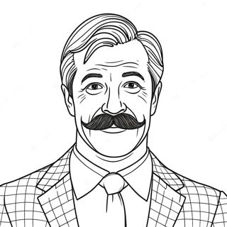 Page A Colorier De Ted Lasso Avec Une Moustache 46894-39046