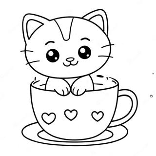 Page A Colorier De Chat Dans Une Tasse 46903-39030