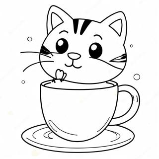 Page A Colorier De Chat Joueur Dans Une Tasse 46904-39042