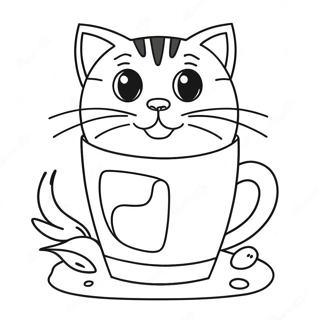 Page A Colorier De Chat Joueur Dans Une Tasse 46904-39044