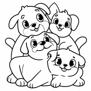 Page A Colorier De Famille De Chiots Joueurs 47074-39173