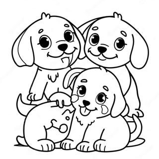 Page A Colorier De Famille De Chiots Joueurs 47074-39174