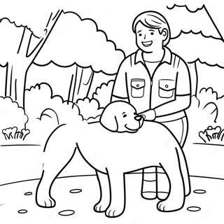 Page A Colorier De Chien Dassistance Amical Dans Un Parc 47114-39209