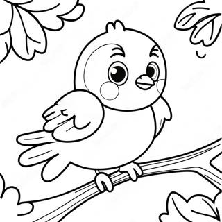 Page A Colorier Mignon Oiseau Bleu Sur Une Branche 47234-39305