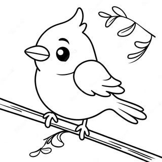 Page A Colorier Mignon Oiseau Bleu Sur Une Branche 47234-39306