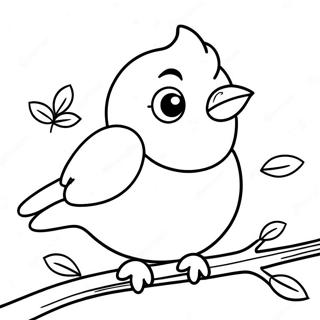 Page A Colorier Mignon Oiseau Bleu Sur Une Branche 47234-39307