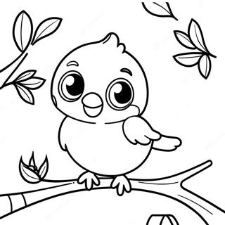 Page A Colorier Mignon Oiseau Bleu Sur Une Branche 47234-39308