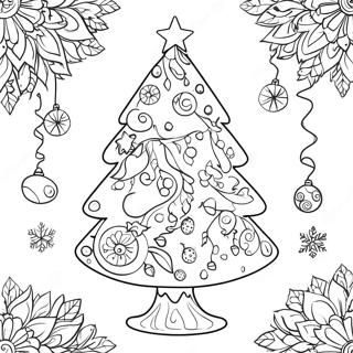 Page A Colorier Dun Arbre De Noel Fantaisiste Avec Des Decorations 4752-3821