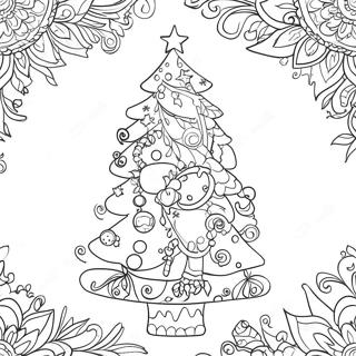 Page A Colorier Dun Arbre De Noel Fantaisiste Avec Des Decorations 4752-3823