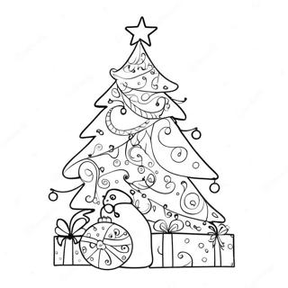 Page A Colorier Dun Arbre De Noel Fantaisiste Avec Des Decorations 4752-3824