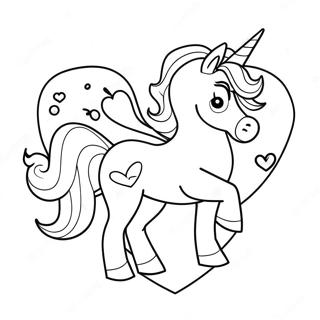 Page A Colorier Licorne Pour La Saint Valentin 47533-39534