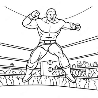 Page A Colorier Lutteur Wwe Sautant Sur Un Adversaire 47544-39550