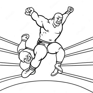 Page A Colorier Lutteur Wwe Sautant Sur Un Adversaire 47544-39551