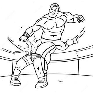 Page A Colorier Lutteur Wwe Sautant Sur Un Adversaire 47544-39552