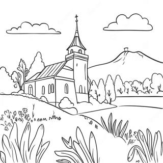 Page A Colorier De Beau Paysage Ukrainien 47615-39600