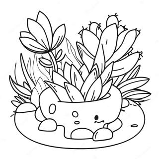 Page A Colorier Jardin De Succulentes Mignonnes 47845-39793