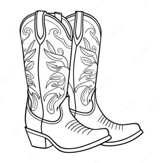 Page A Colorier Bottes De Cowgirl 47854-39778