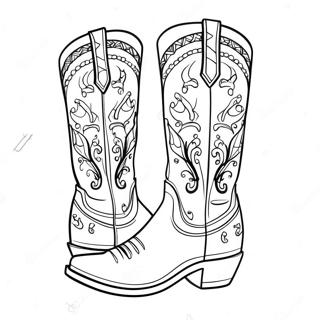 Page A Colorier Bottes De Cowgirl 47854-39779