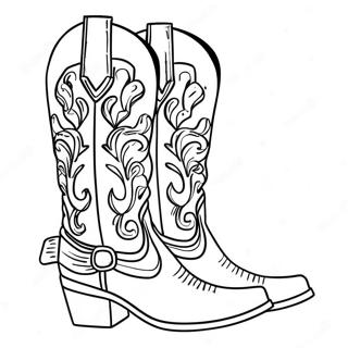 Page A Colorier Bottes De Cowgirl 47854-39780