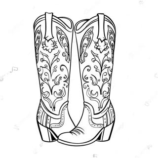 Page A Colorier Bottes De Cowgirl Elegantes 47855-39781