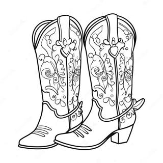 Page A Colorier Bottes De Cowgirl Elegantes 47855-39782