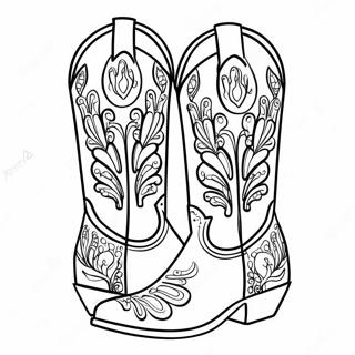 Page A Colorier Bottes De Cowgirl Elegantes 47855-39783