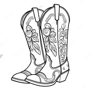 Page A Colorier Bottes De Cowgirl Elegantes 47855-39784