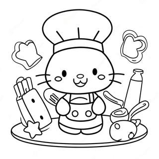 Hello Kitty Cuisine Pages À Colorier