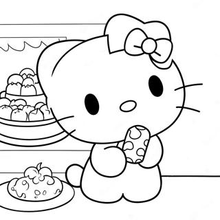 Page A Colorier Hello Kitty Preparant De Delicieuses Friandises 47885-39813