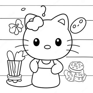 Page A Colorier Hello Kitty Preparant De Delicieuses Friandises 47885-39816