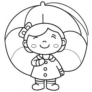 Page A Colorier Annie Avec Un Parapluie Colore 47925-39850