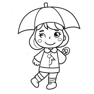 Page A Colorier Annie Avec Un Parapluie Colore 47925-39851