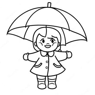 Page A Colorier Annie Avec Un Parapluie Colore 47925-39852