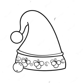 Page A Colorier Mignon Chapeau De Noel Avec Cloches 47965-39879