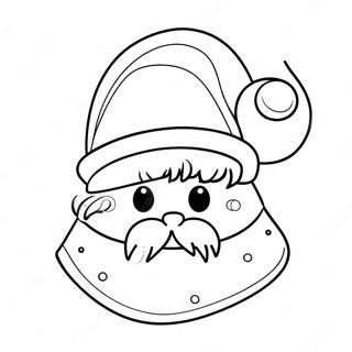 Page A Colorier Mignon Chapeau De Noel Avec Cloches 47965-39880