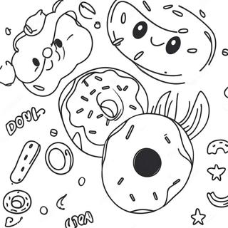 Page A Colorier Donuts Colores Avec Papa 47975-39890