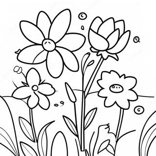 Page A Colorier Fleurs De Printemps Colorees 48035-39930