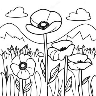 Page A Colorier Champ De Coquelicots Vibrants 48055-39950