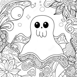 Page A Colorier Fantome Zentangle Effrayant Dhalloween 48115-40002