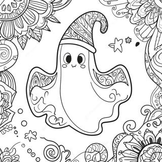 Page A Colorier Fantome Zentangle Effrayant Dhalloween 48115-40003