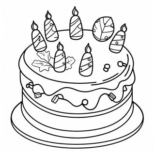 Page A Colorier De Gateau De Noel Festif Avec Decorations 48195-40064