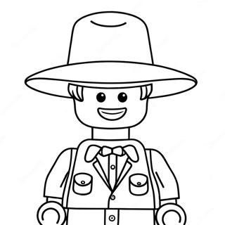 Page A Colorier De Personnage Lego Heureux Avec Chapeau 48235-40091